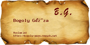 Bogoly Géza névjegykártya