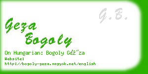 geza bogoly business card